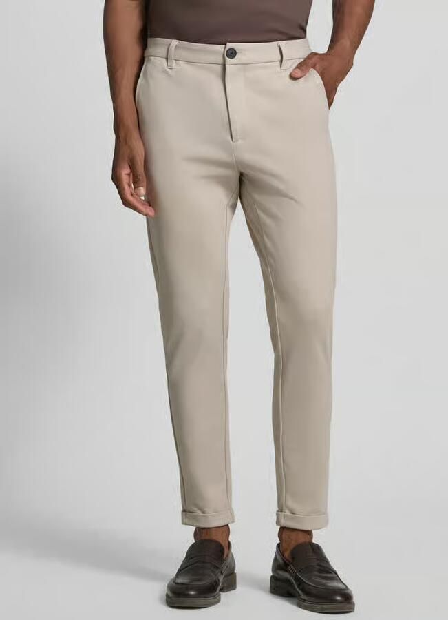 Lindbergh Slim fit stoffen broek met omgeslagen broekspijpen - Foto 4