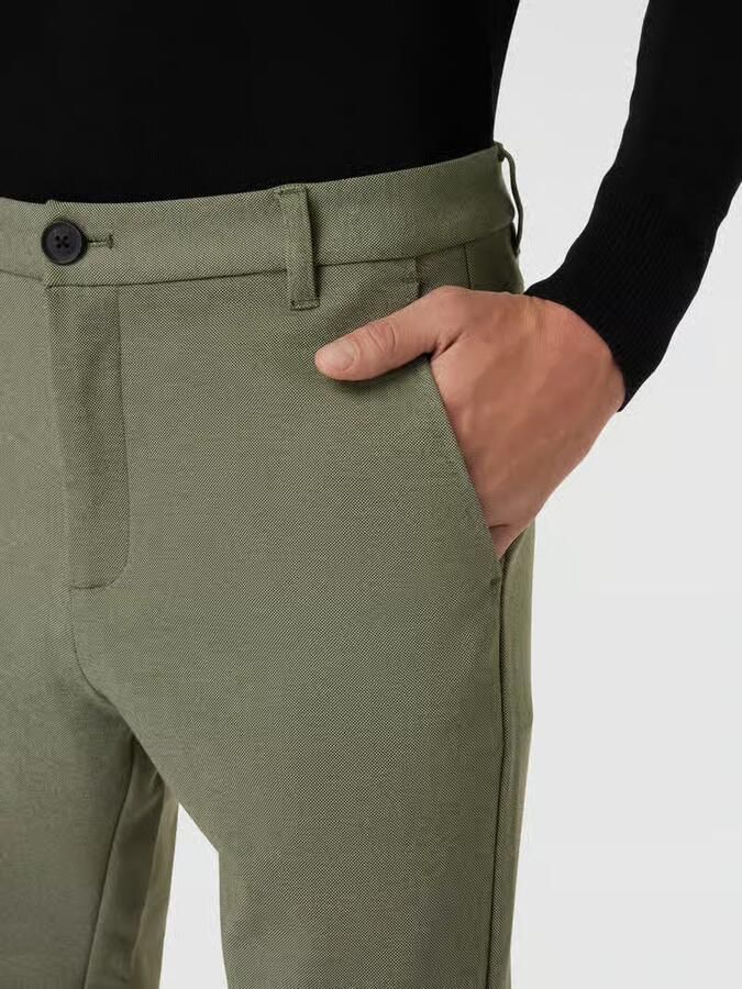 Lindbergh Slim fit stoffen broek met steekzakken