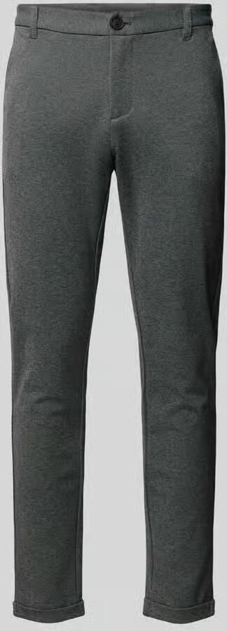 Lindbergh slim fit broek met viscose in verkorte pasvorm - Foto 6