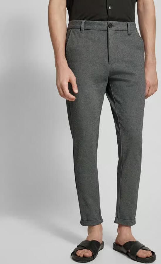 Lindbergh Slim fit stoffen broek met verkorte snit - Foto 3