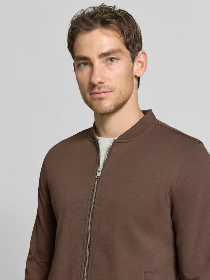 Lindbergh Slim fit sweatjack met opstaande kraag - Foto 2