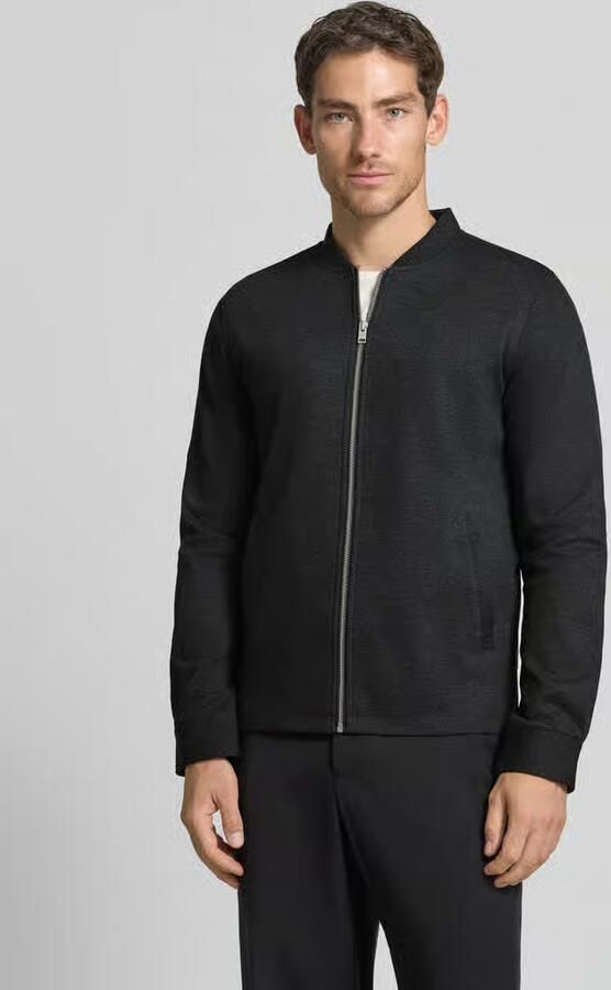 Lindbergh Slim fit sweatjack met opstaande kraag - Foto 3
