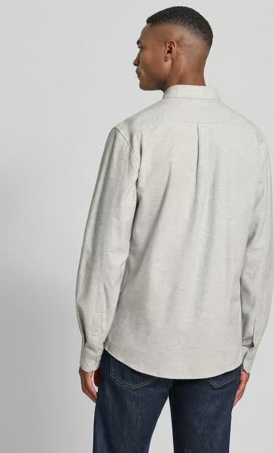 Lindbergh Slim fit vrijetijdsoverhemd met borstzak model 'Brushed'
