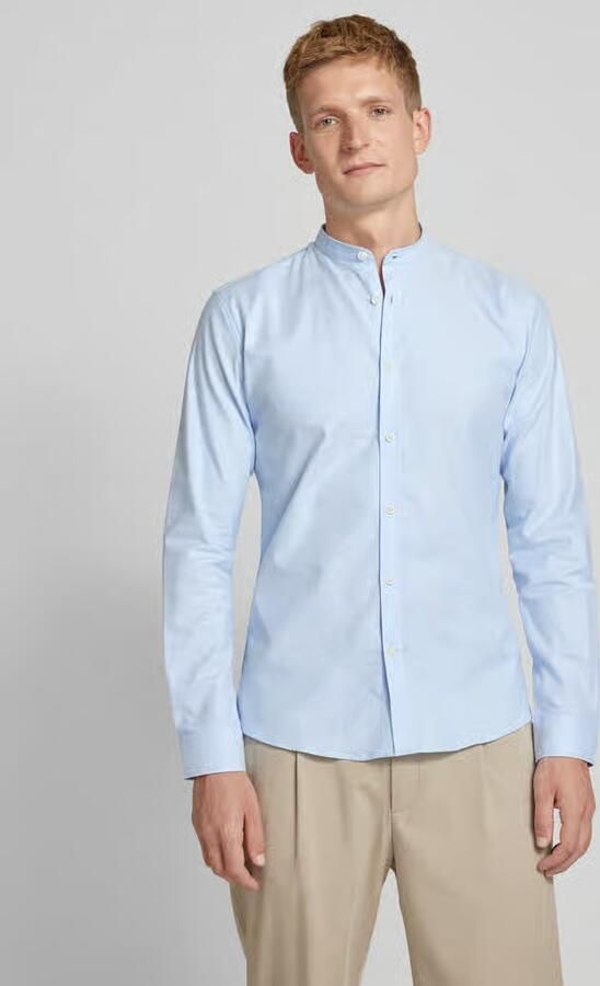 Lindbergh Slim fit vrijetijdsoverhemd met opstaande kraag model 'Oxford' - Foto 10