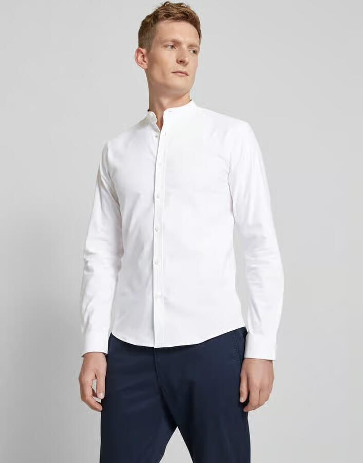Lindbergh Slim fit vrijetijdsoverhemd met opstaande kraag model 'Oxford' - Foto 2