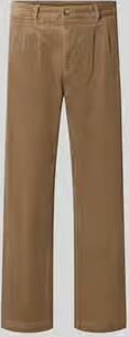 Lindbergh straight fit broek van katoenmix in corduroy look