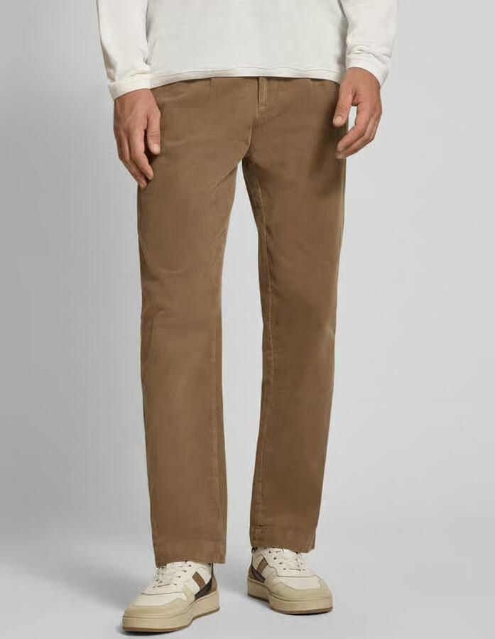 Lindbergh straight fit broek van katoenmix in corduroy look - Foto 2