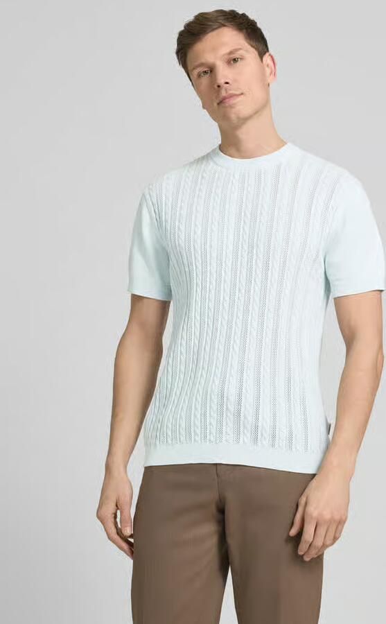 Lindbergh T-shirt in gebreide look met kabelpatroon - Foto 2