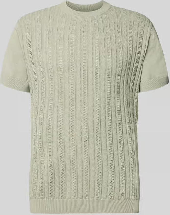 Lindbergh T-shirt met kabelpatroon