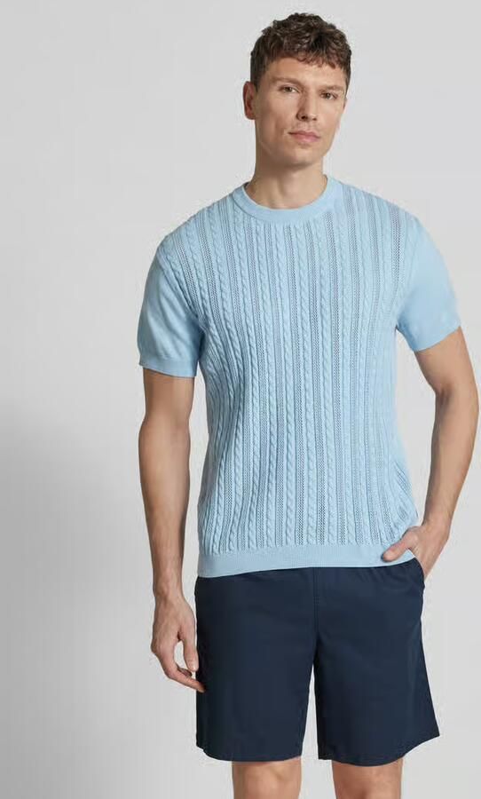 Lindbergh T-shirt met kabelpatroon - Foto 3
