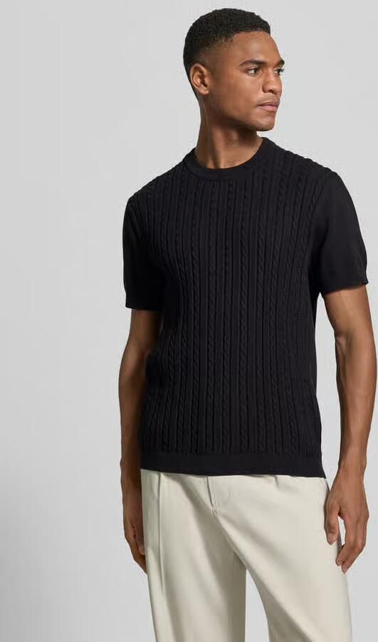Lindbergh T-shirt met kabelpatroon - Foto 2
