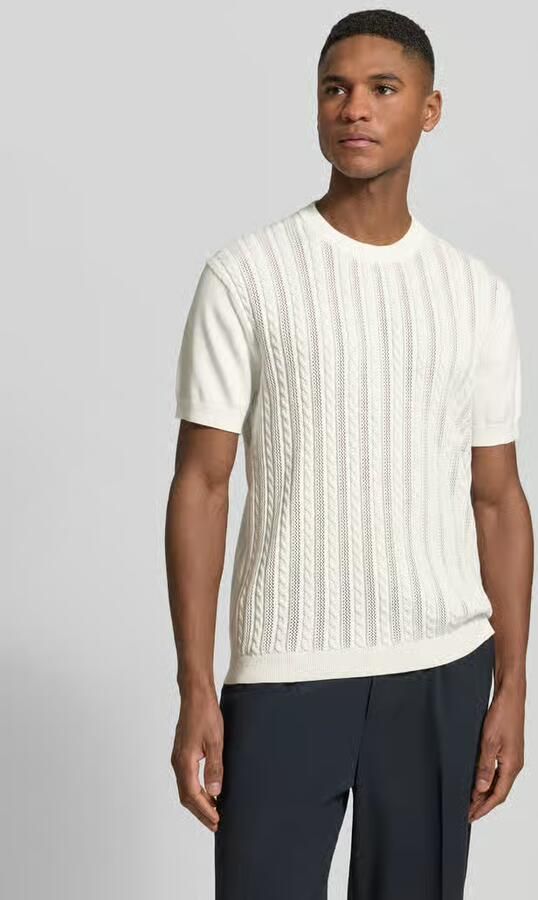 Lindbergh T-shirt met kabelpatroon - Foto 3