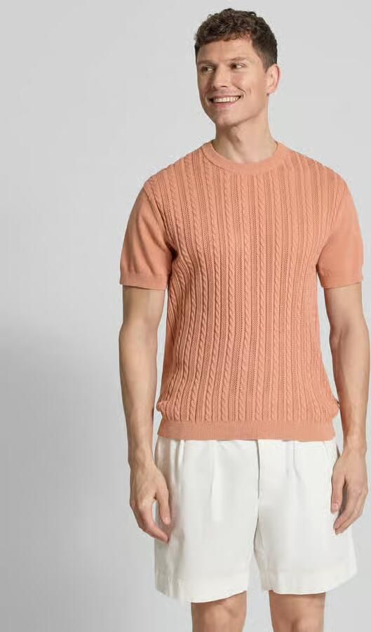 Lindbergh T-shirt met kabelpatroon - Foto 2