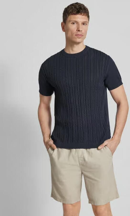 Lindbergh T-shirt met kabelpatroon - Foto 2