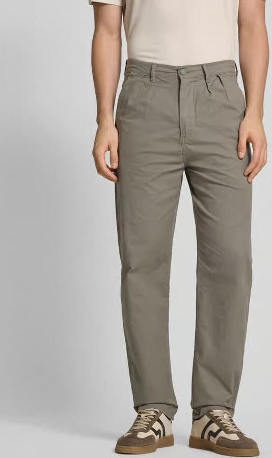 Lindbergh Tapered fit bandplooibroek met riemlussen - Foto 3