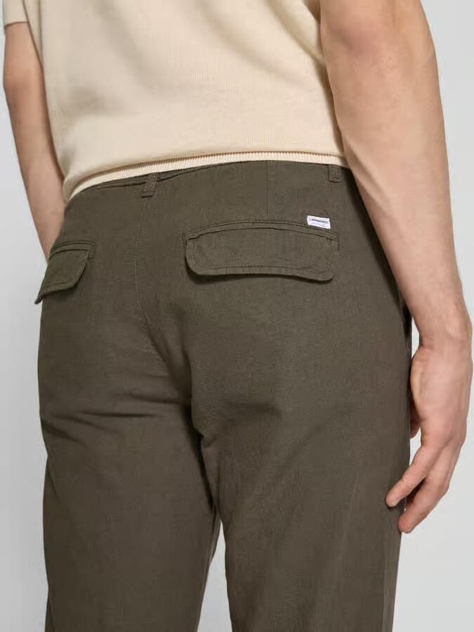 Lindbergh Tapered fit linnen broek met elastische band