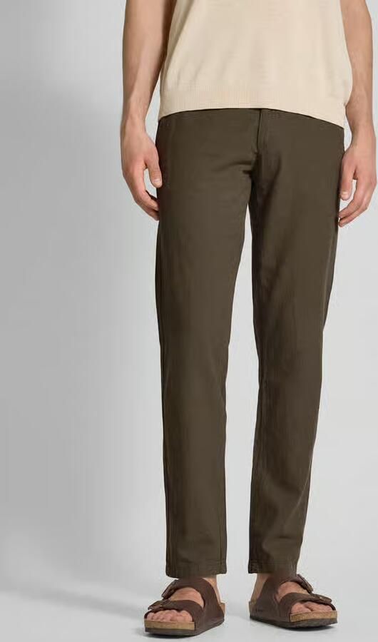 Lindbergh Tapered fit linnen broek met elastische band - Foto 3