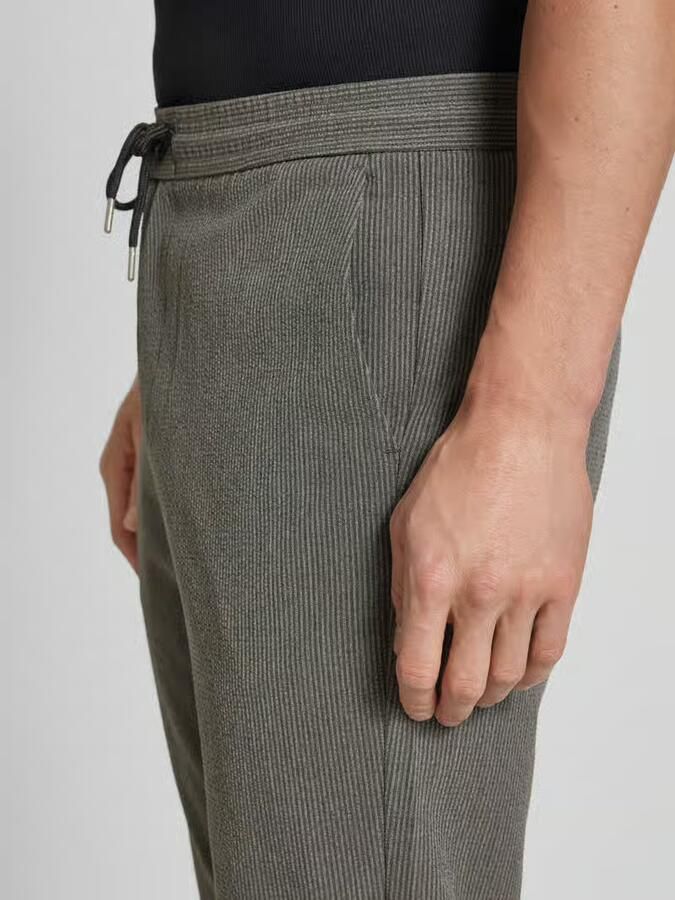 Lindbergh Tapered fit stoffen broek met fijn gestructureerd motief