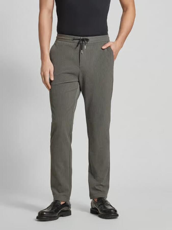 Lindbergh Tapered fit stoffen broek met fijn gestructureerd motief - Foto 3