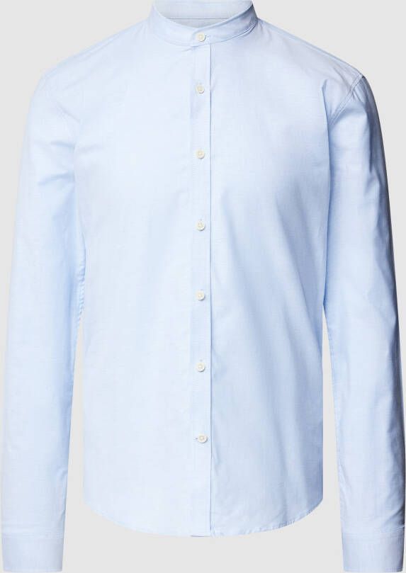 Lindbergh Slim fit vrijetijdsoverhemd met opstaande kraag model 'Oxford'
