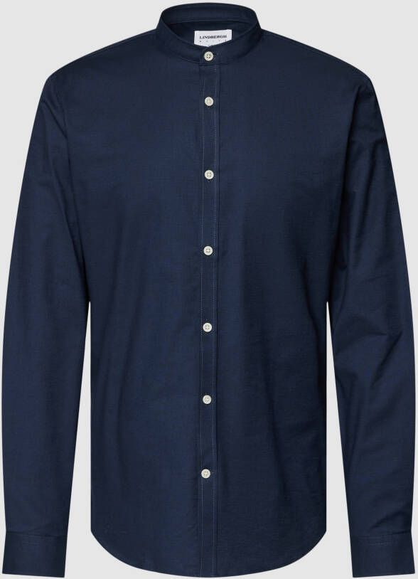 Lindbergh Slim fit vrijetijdsoverhemd met opstaande kraag model 'Oxford'