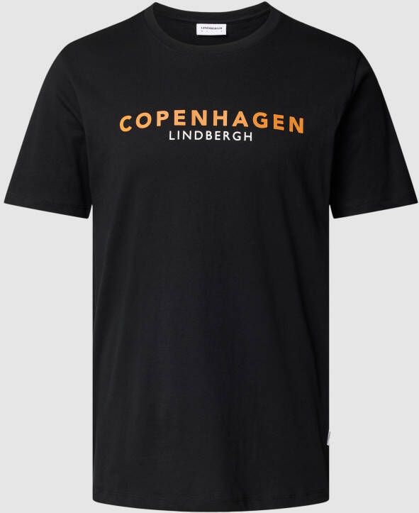 Lindbergh T-shirt met labelprint model 'Copenhagen'