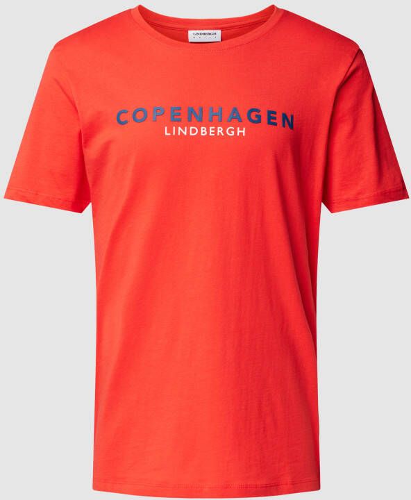 Lindbergh T-shirt met labelprint model 'Copenhagen'