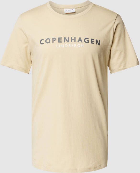 Lindbergh T-shirt met labelprint model 'Copenhagen'