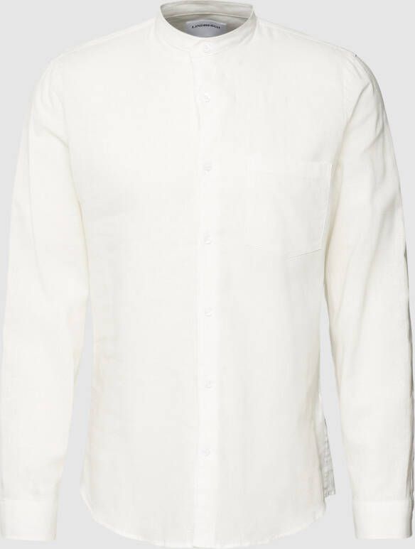 LINDBERGH Linnen overhemd met mandarin-kraag en van een linnen-katoenmix