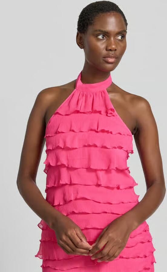 Lipsy Halter-cocktailjurk in laagjeslook