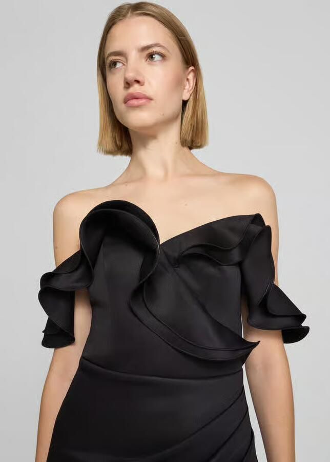 Lipsy Knielange cocktailjurk in off-shoulder-look met volants - Foto 2