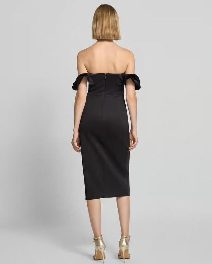 Lipsy Knielange cocktailjurk in off-shoulder-look met volants
