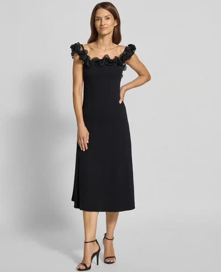 Lipsy Knielange cocktailjurk met ruches - Foto 2