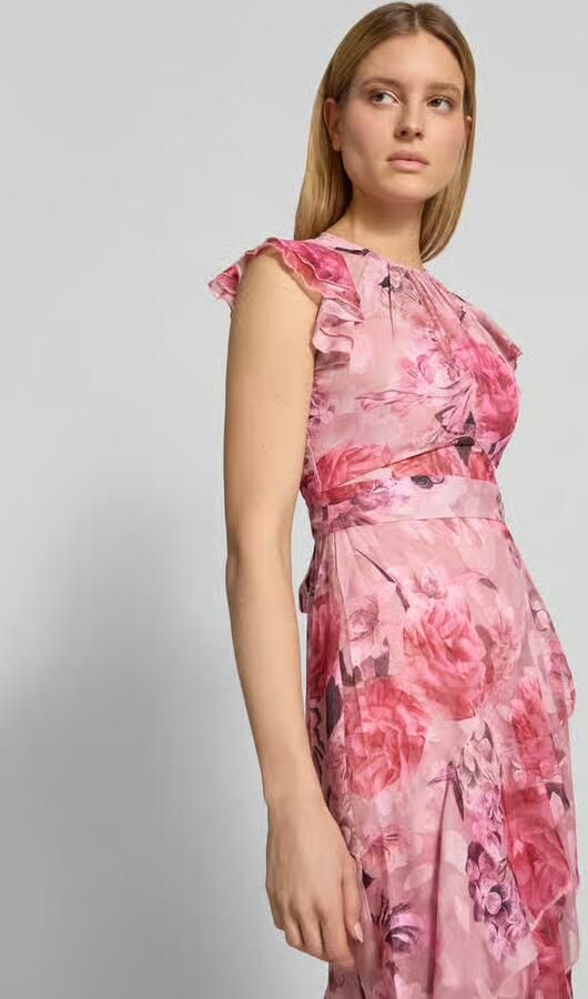 Lipsy Avondjurk met bloemenmotief en volants
