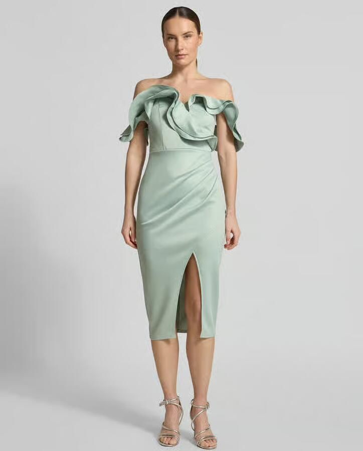 Lipsy slim fit midi-jurk met loopsplit - Foto 2