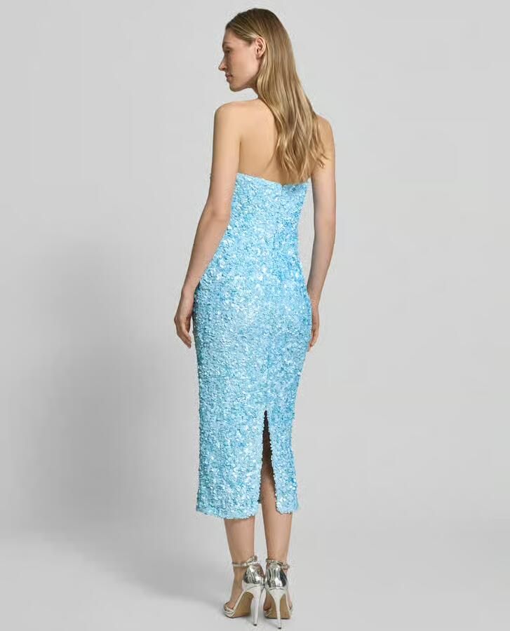 Little Mistress midi-jurk in off-shoulder-look met pailletten - Foto 2