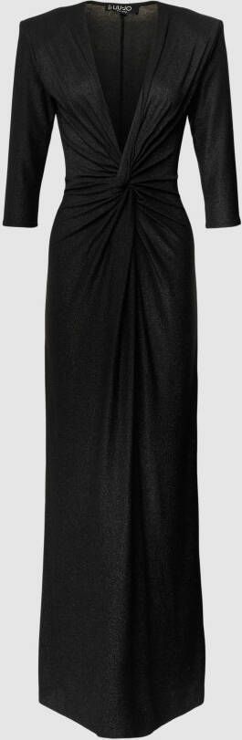 Liu Jo Black Avondjurk van viscosemix met stretch model 'ARRICCIO'