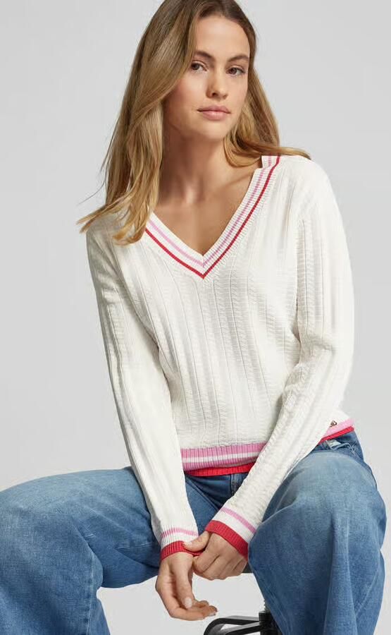 LIU JO SPORT Gebreide pullover met V-hals