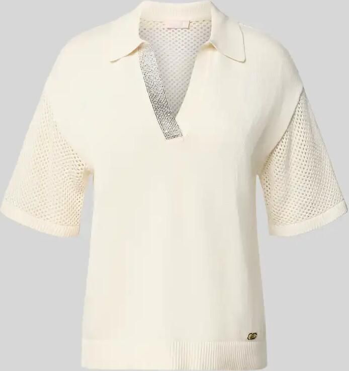 Liu Jo Sport relaxed fit poloshirt in tricotlook met strass-steentjes - Foto 2