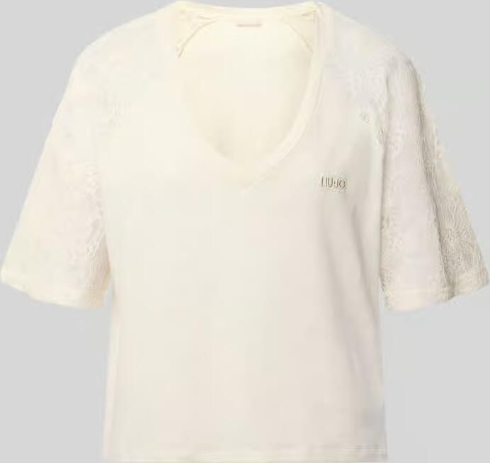 Liu Jo Sport T-shirt met kant en gestikt logo - Foto 2