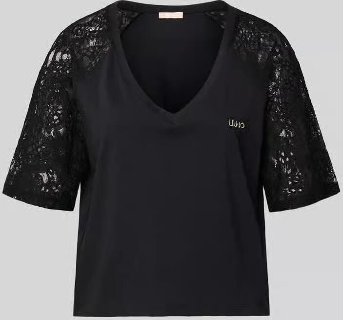 Liu Jo Sport T-shirt met kant en gestikt logo - Foto 2