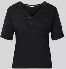 Liu Jo Sport T-shirt met strasssteentjes en V-hals