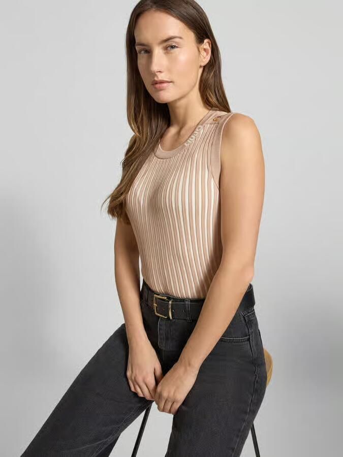 Liu Jo Sport Tricottop van viscosemix met sierknopen