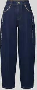 Liu Jo White barrel fit jeans van puur katoen met strass-steentjes