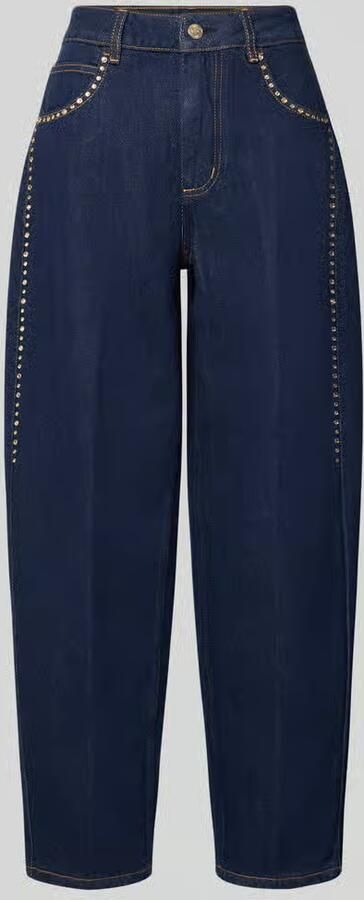 Liu Jo White barrel fit jeans van puur katoen met strass-steentjes