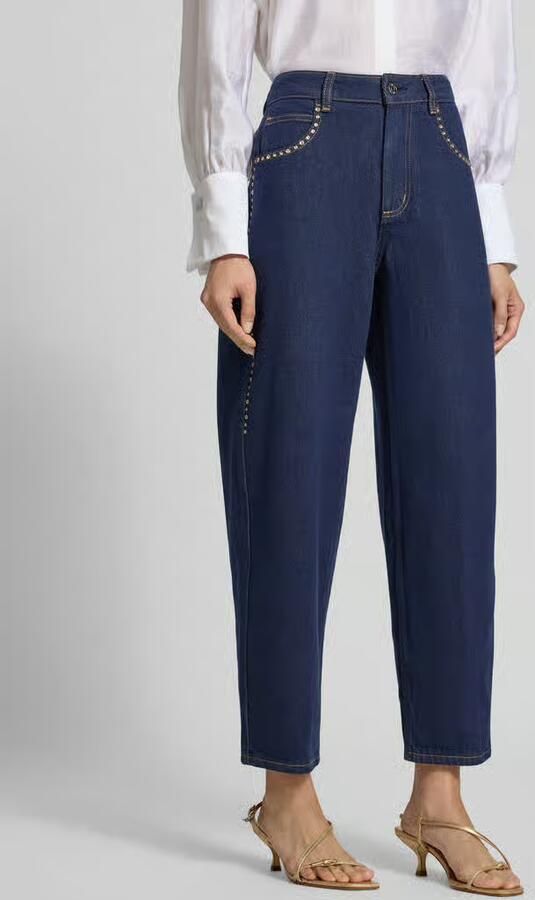 Liu Jo White barrel fit jeans van puur katoen met strass-steentjes - Foto 2