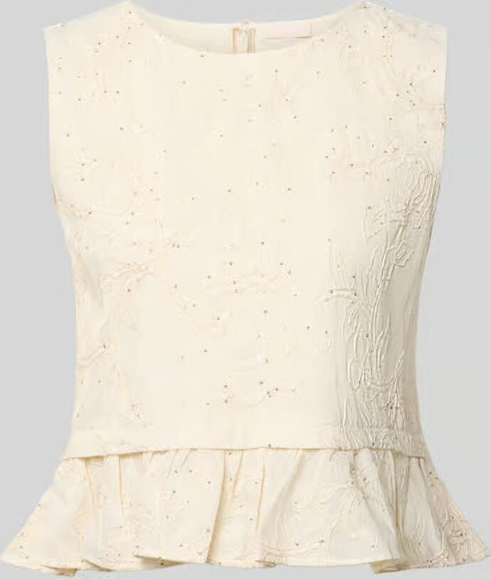 Liu Jo White Blousetop van katoen met stitchings - Foto 2