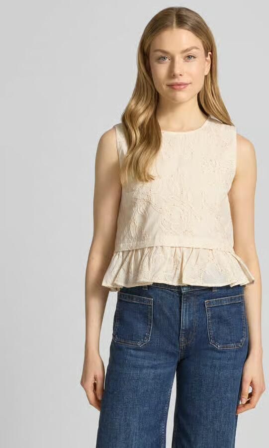 Liu Jo White Blousetop van katoen met stitchings - Foto 4