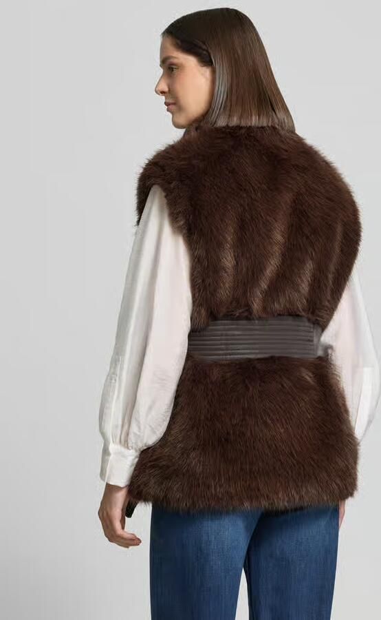 Liu Jo White Bodywarmer van imitatiebont model 'Gilet'
