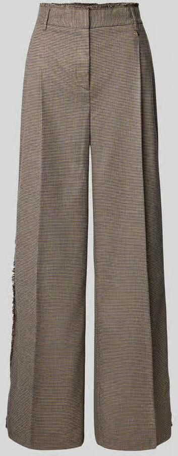 Liu Jo White Broek met persplooien en franjes